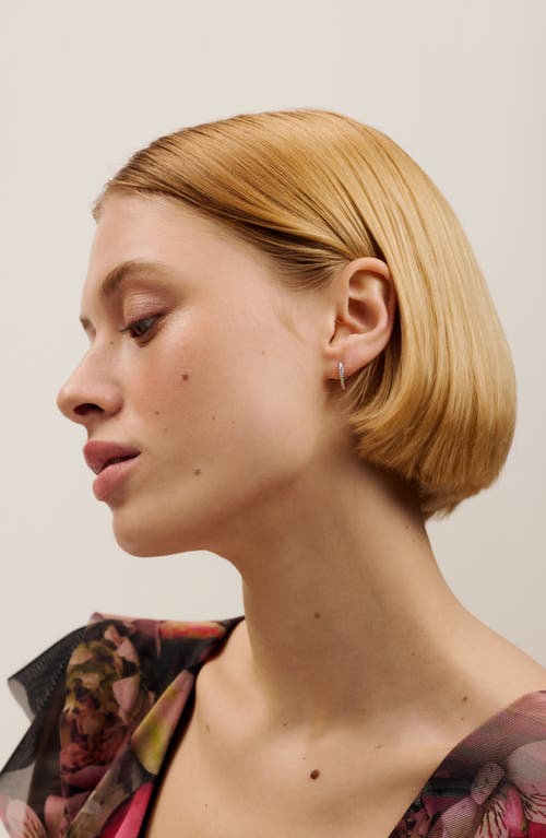 Ted Baker Heplie Pavé Hoop Earrings In Silver Tone/rainbow Crystal
