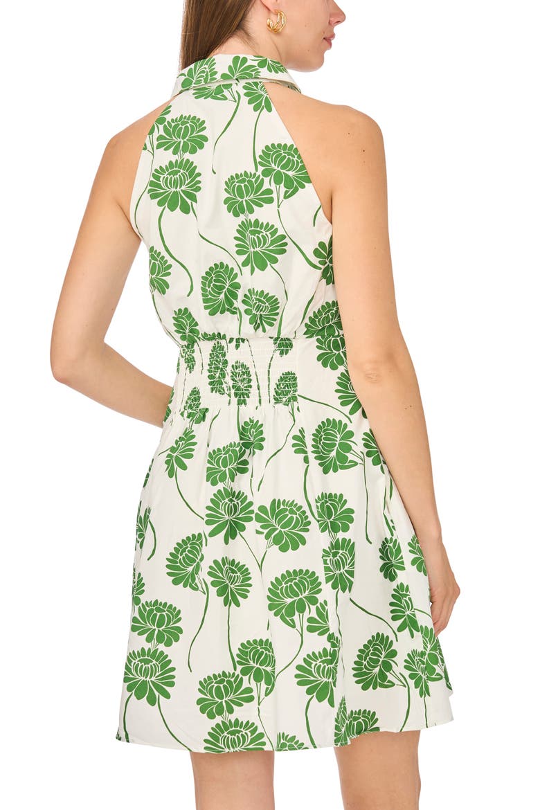 Floral Smocked Cotton Minidress, Alternate, color, MOSS