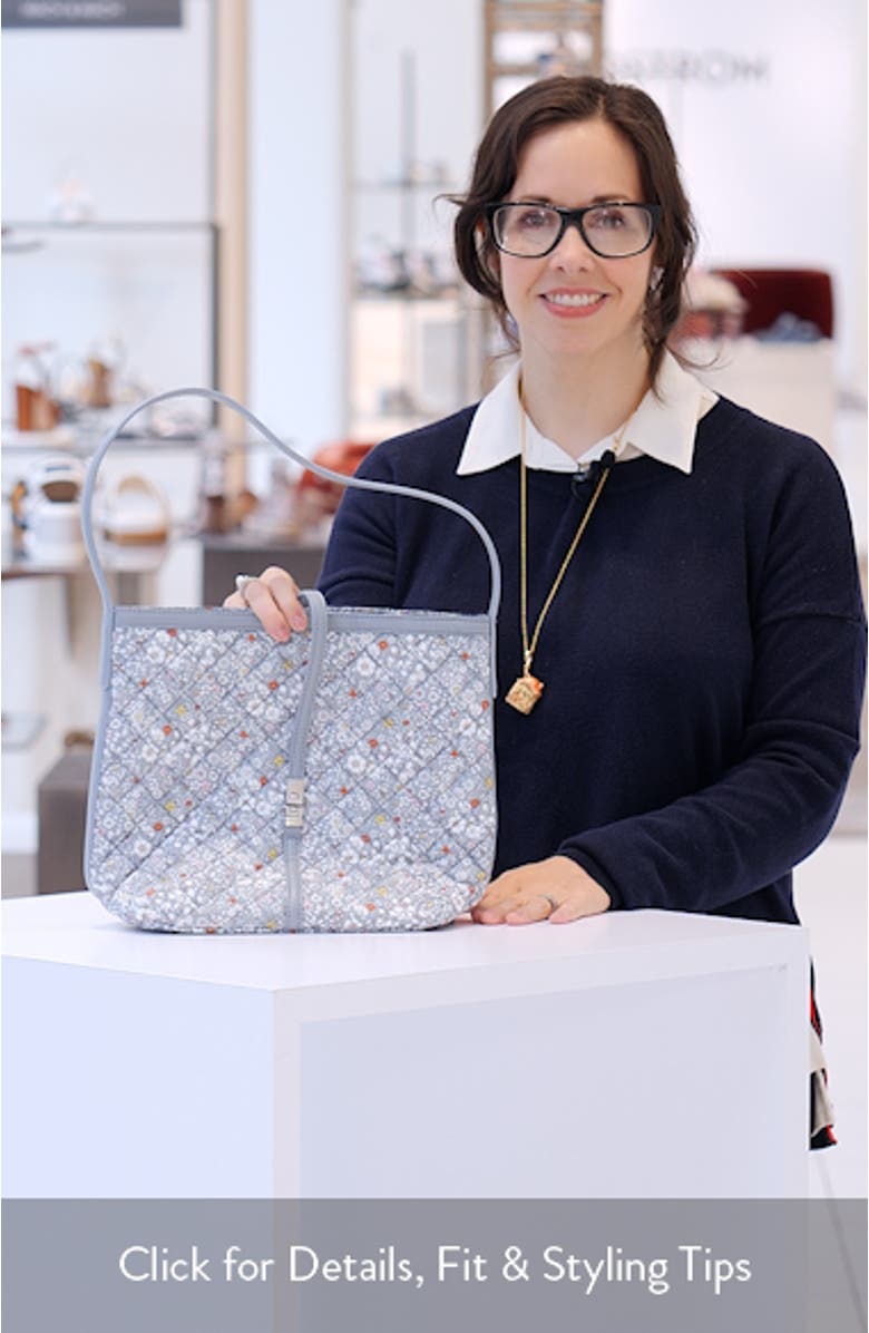 Small Astor Floral Diamond Quilted Nylon Hobo, sales video thumbnail