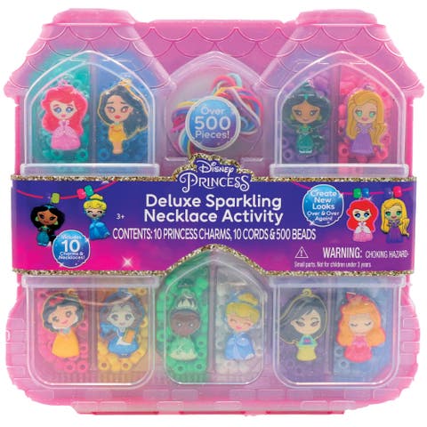 Deluxe Sparkling Necklace Set Disney Princess, 520 Piece Diy Jewelry Kit