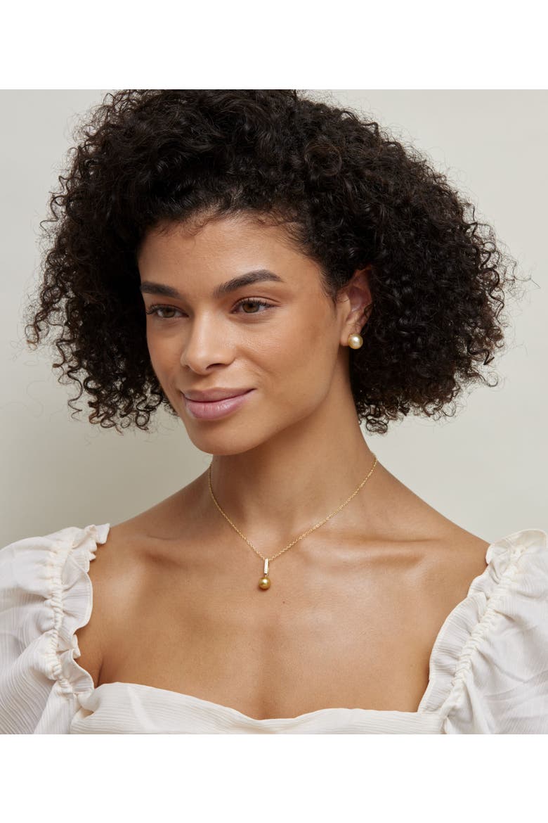 Golden Pearl Dangling Diamond Pendant, Alternate, color, Golden Pearl