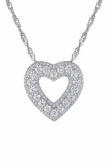 FZN Pavé Cubic Zirconia Heart Pendant Necklace