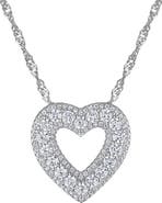 FZN Pavé Cubic Zirconia Heart Pendant Necklace