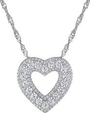FZN Pavé Cubic Zirconia Heart Pendant Necklace