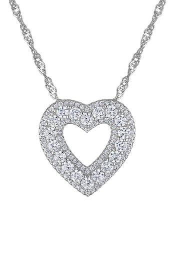 Fzn Pavé Cubic Zirconia Heart Pendant Necklace In Red