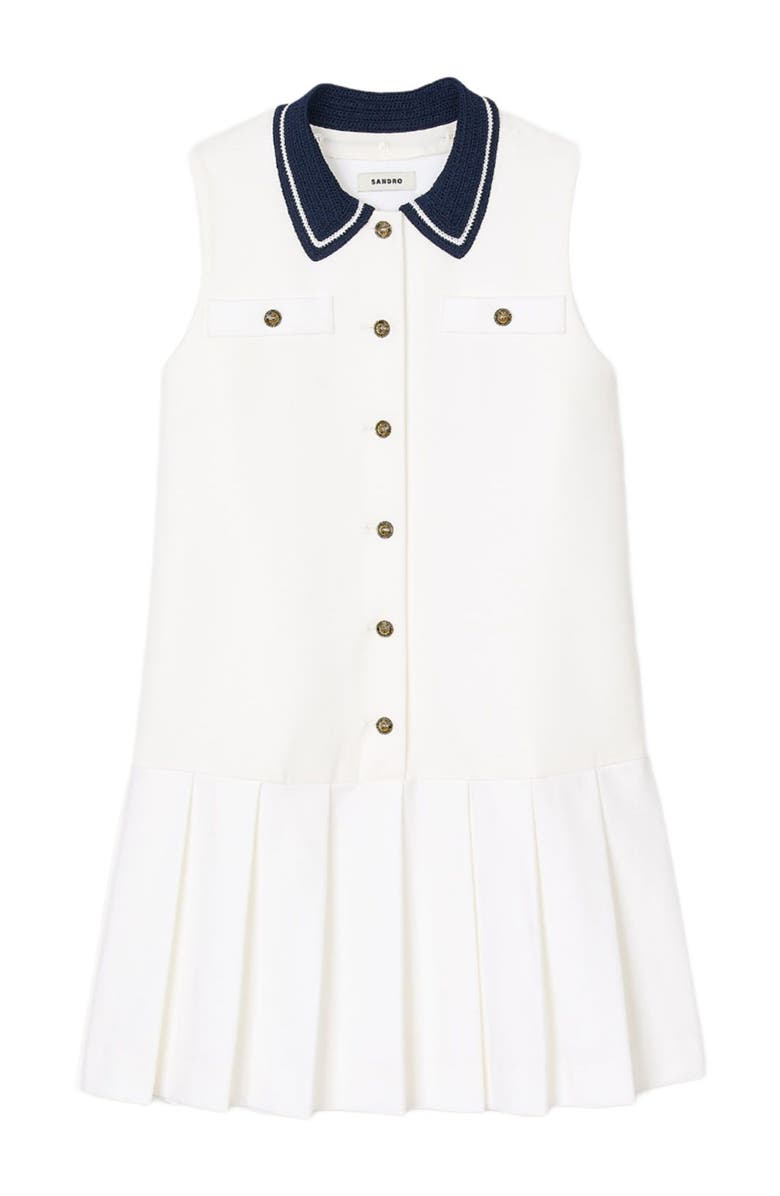 SANDRO Mini dress with contrasting collar, Alternate, color,