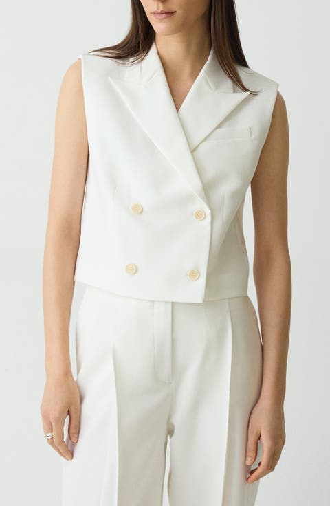 Double Breasted Crop Vest