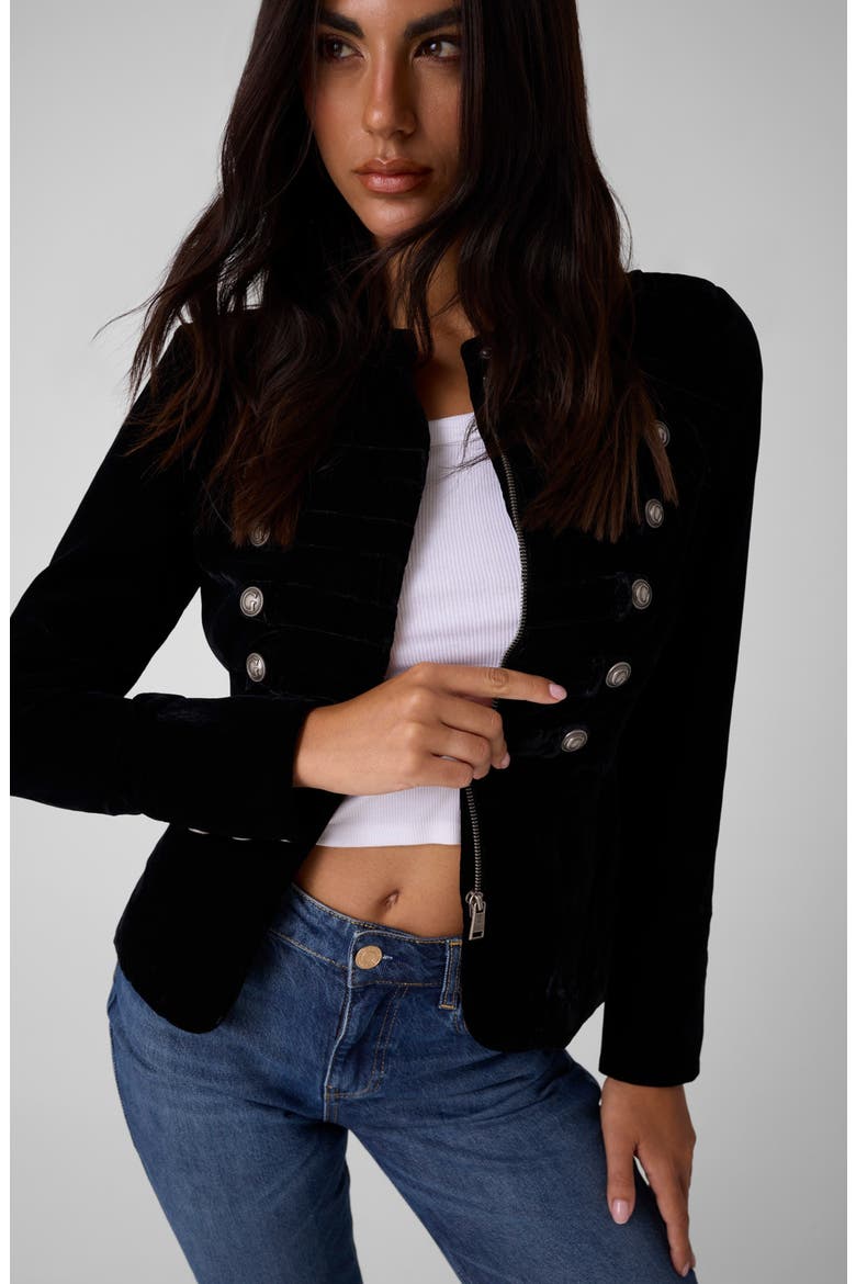 Elena Velvet Band Jacket, Alternate, color, JBLACK-BLACK
