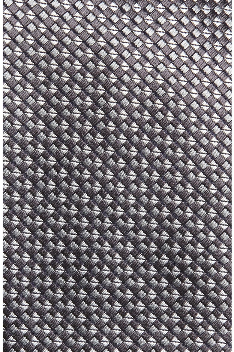 Geometric Silk Tie, Alternate, color, BLACK
