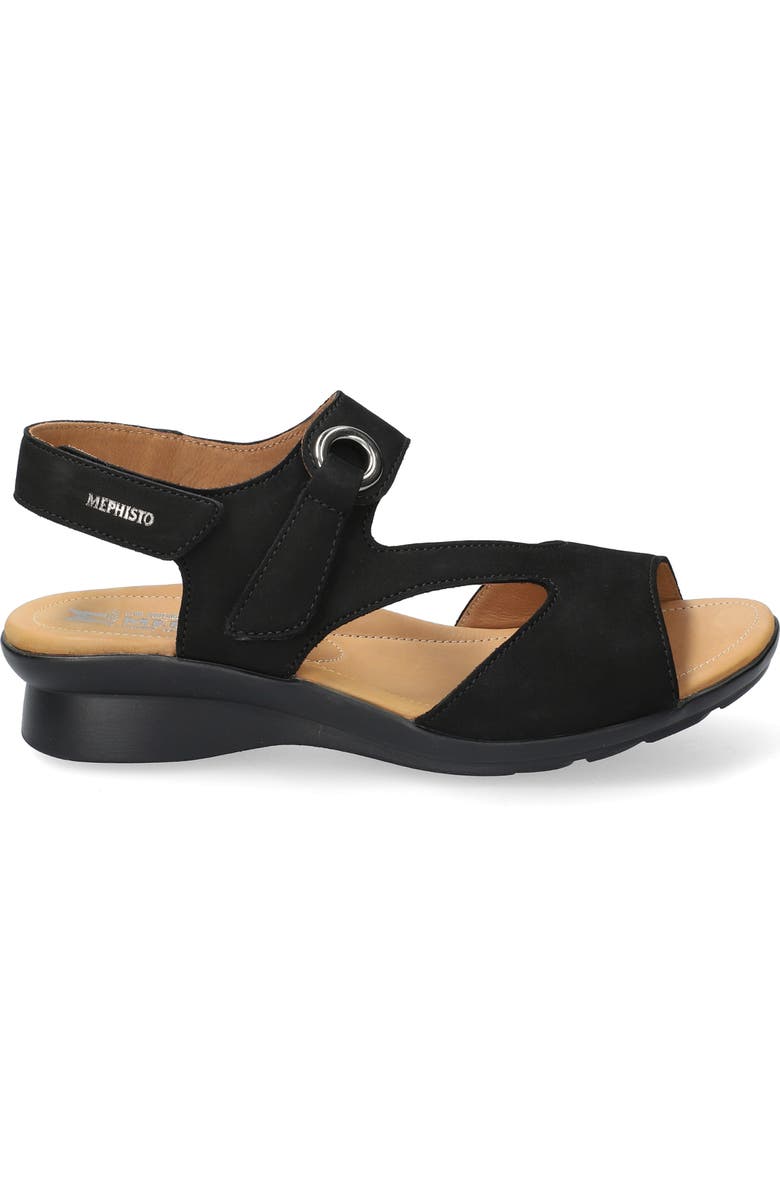Mephisto Prissie Ankle Strap Sandal, Alternate, color, Black Bucksoft