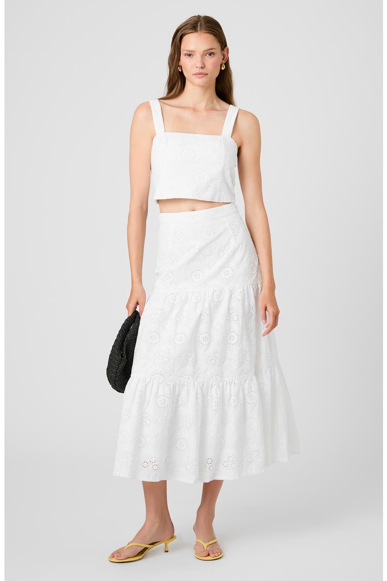 Floral Eyelet Cotton Maxi Skirt, Alternate, color, SUMMER WHITE