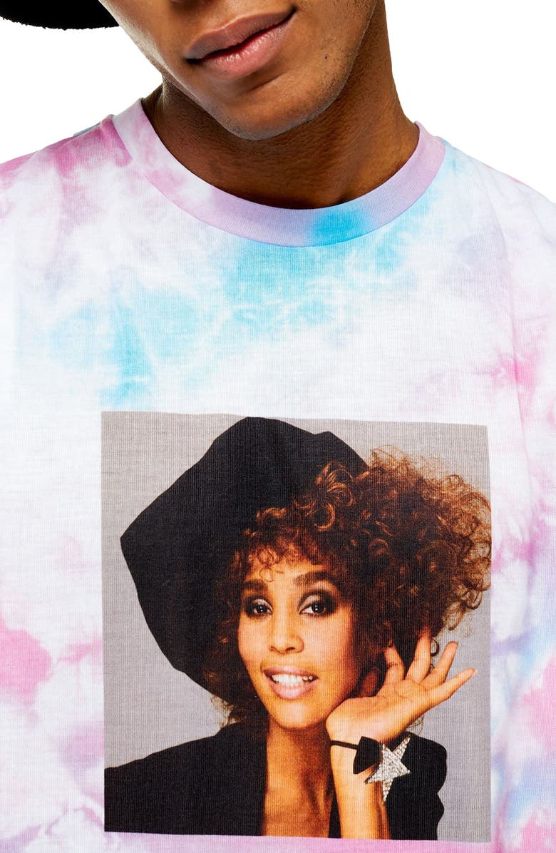 Topman Whitney Houston Tie Dye Sleeveless T-Shirt, Alternate, color, 