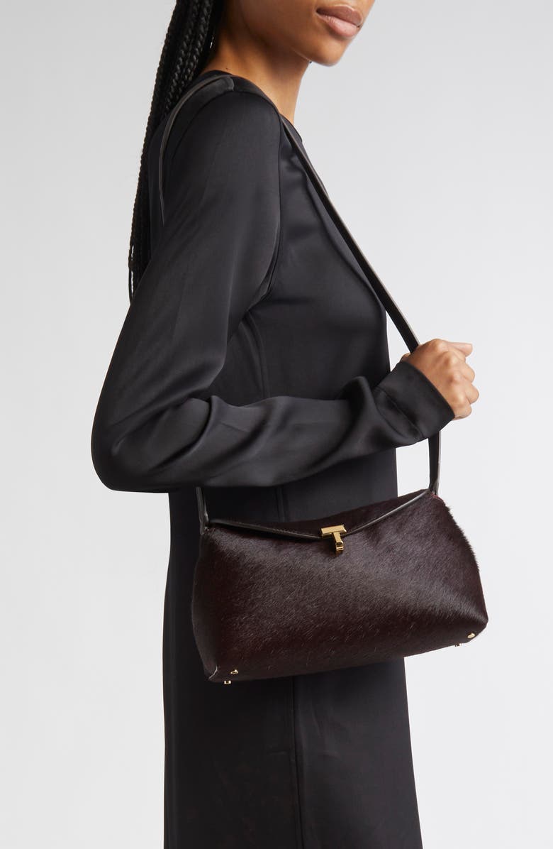 TOTEME T-Lock Genuine Calf Hair Clutch, Alternate, color, Wine