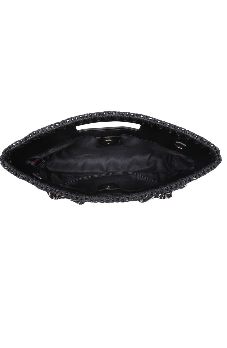 MODA LUXE Zebra Jacquard Clutch, Alternate, color, Ivory Black