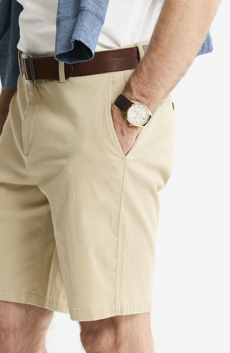 JACHS Cotton & Silk Blend Stretch Shorts, Alternate, color, Khaki