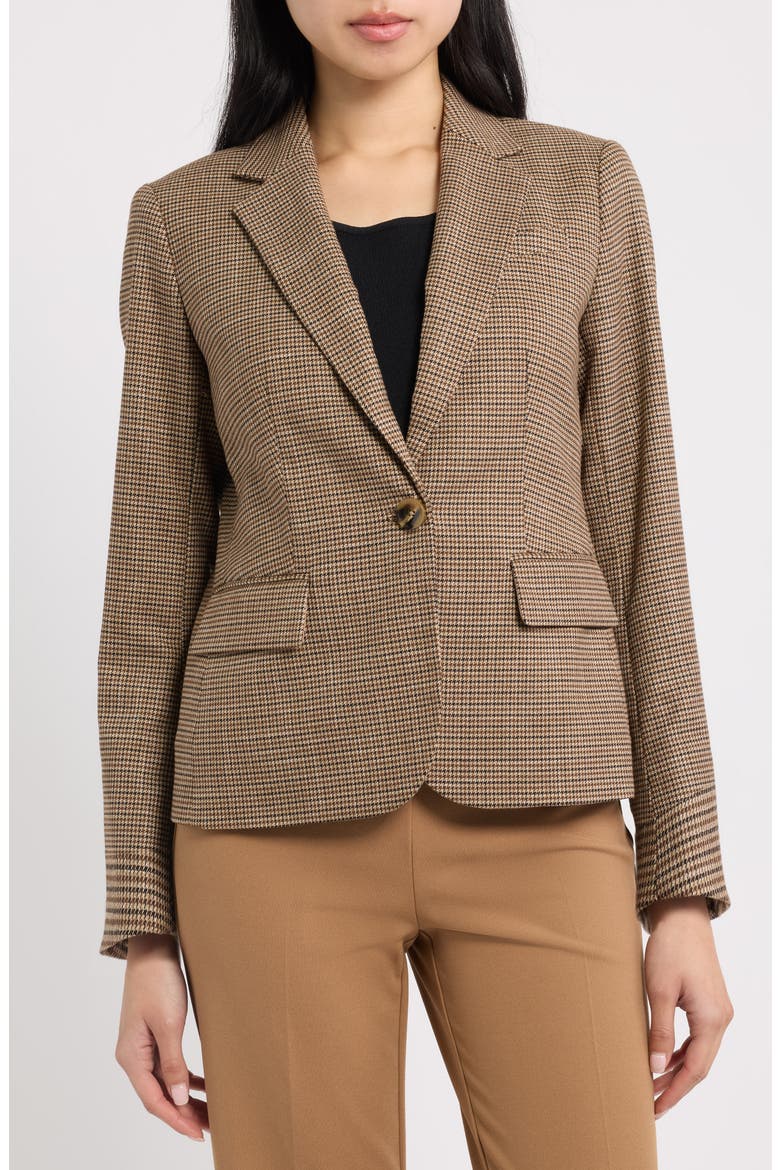 One-Button Notch Lapel Blazer, Alternate, color, VICUNA MULTI
