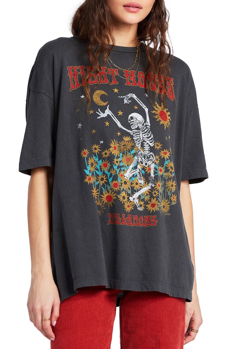 Night Moves Graphic Tee, Main, color, OFF BLACK