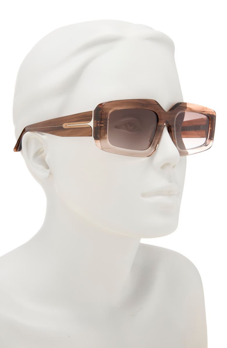 DEZI Read the Room 55mm Square Sunglasses, Alternate, color, Espresso Oak / Grey Faded