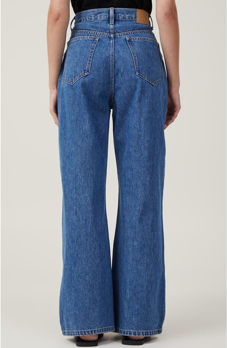 Cotton On Women's Adjustable Wide Jean, Alternate, color, Sea Blue