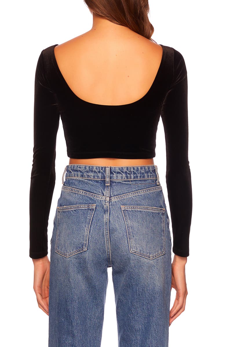 Susana Monaco Stretch Velvet Crop Top, Alternate, color,