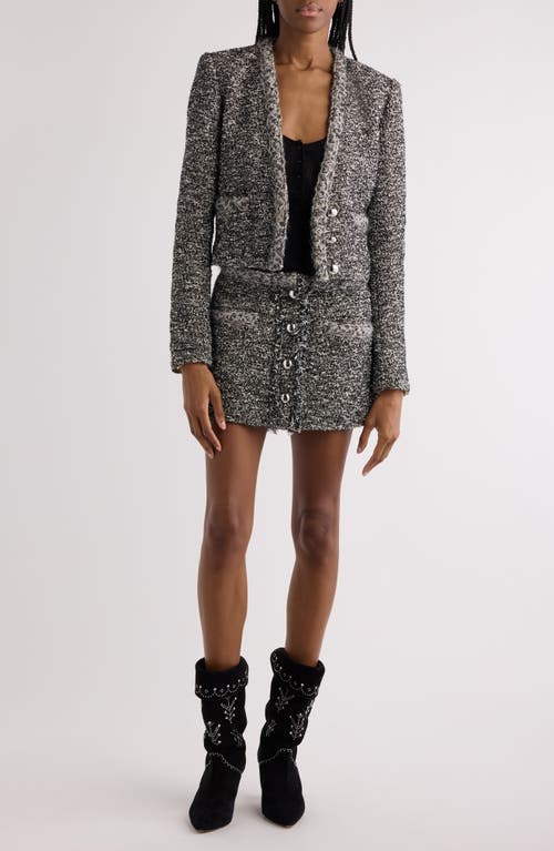Isabel Marant Gleny Tweed Miniskirt In Black/ecru