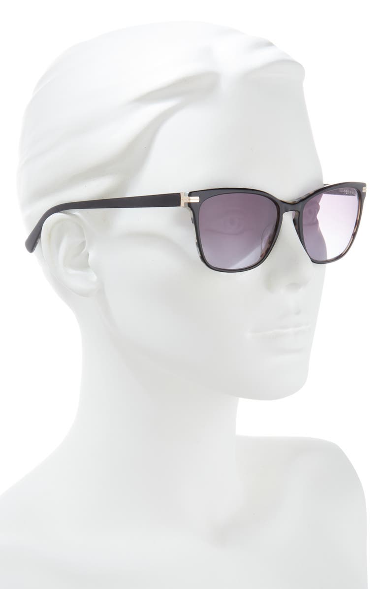 Ted Baker London 56mm Cat Eye Sunglasses, Alternate, color, Black