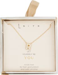 Leith Cubic Zirconia Initial Pendant Necklace