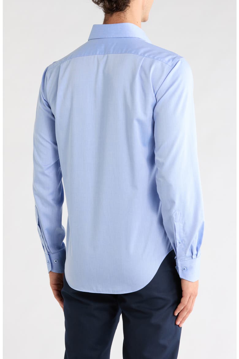 Trim Fit Solid Textured Dress Shirt, Alternate, color, LIGHT BLUE
