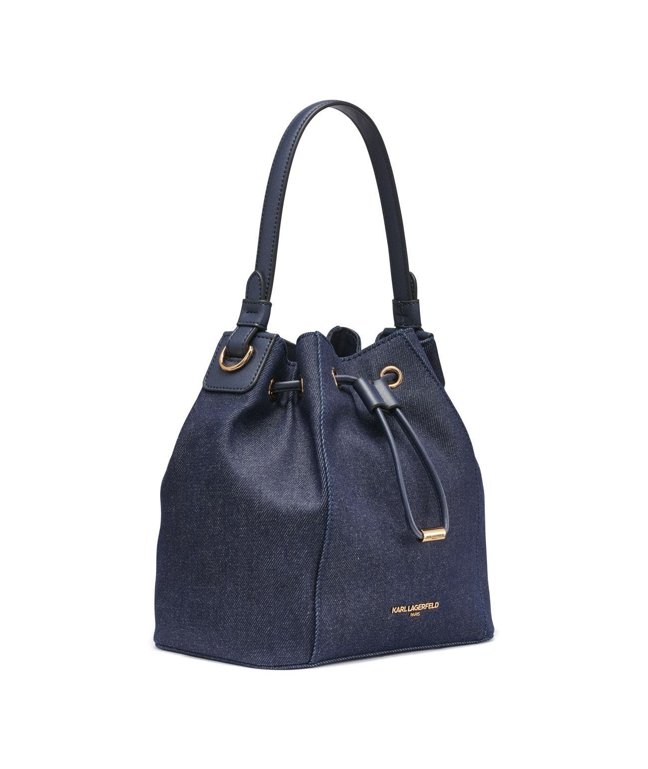 KARL LAGERFELD PARIS Adele Bucket, Alternate, color, Denim