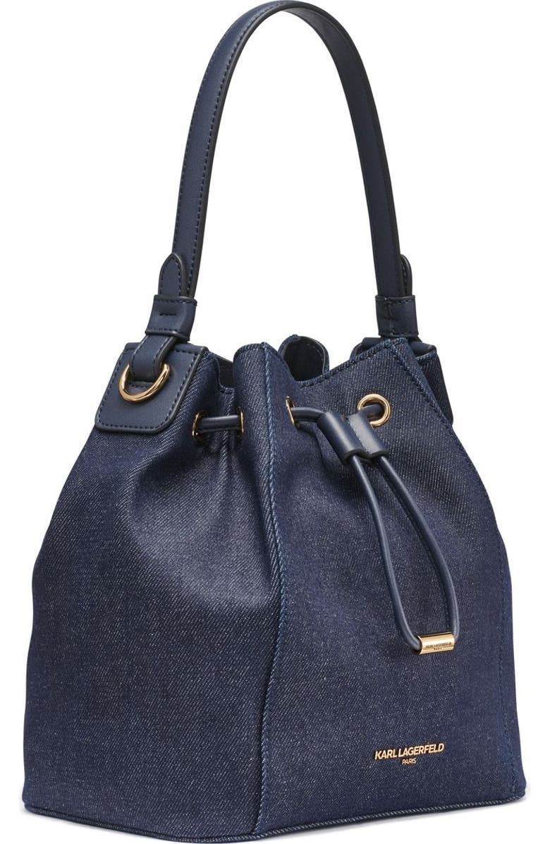 KARL LAGERFELD PARIS Adele Bucket, Alternate, color, Denim