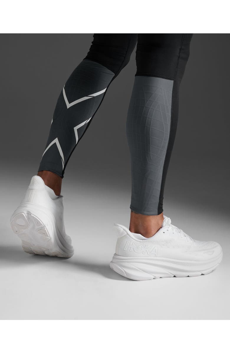 2XU Light Speed React Comp Tights, Alternate, color, Black/White Reflective