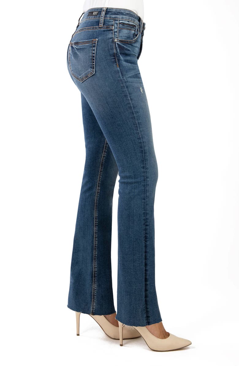 KUT from the Kloth Stella High Waist Raw Hem Flare Jeans, Alternate, color, 