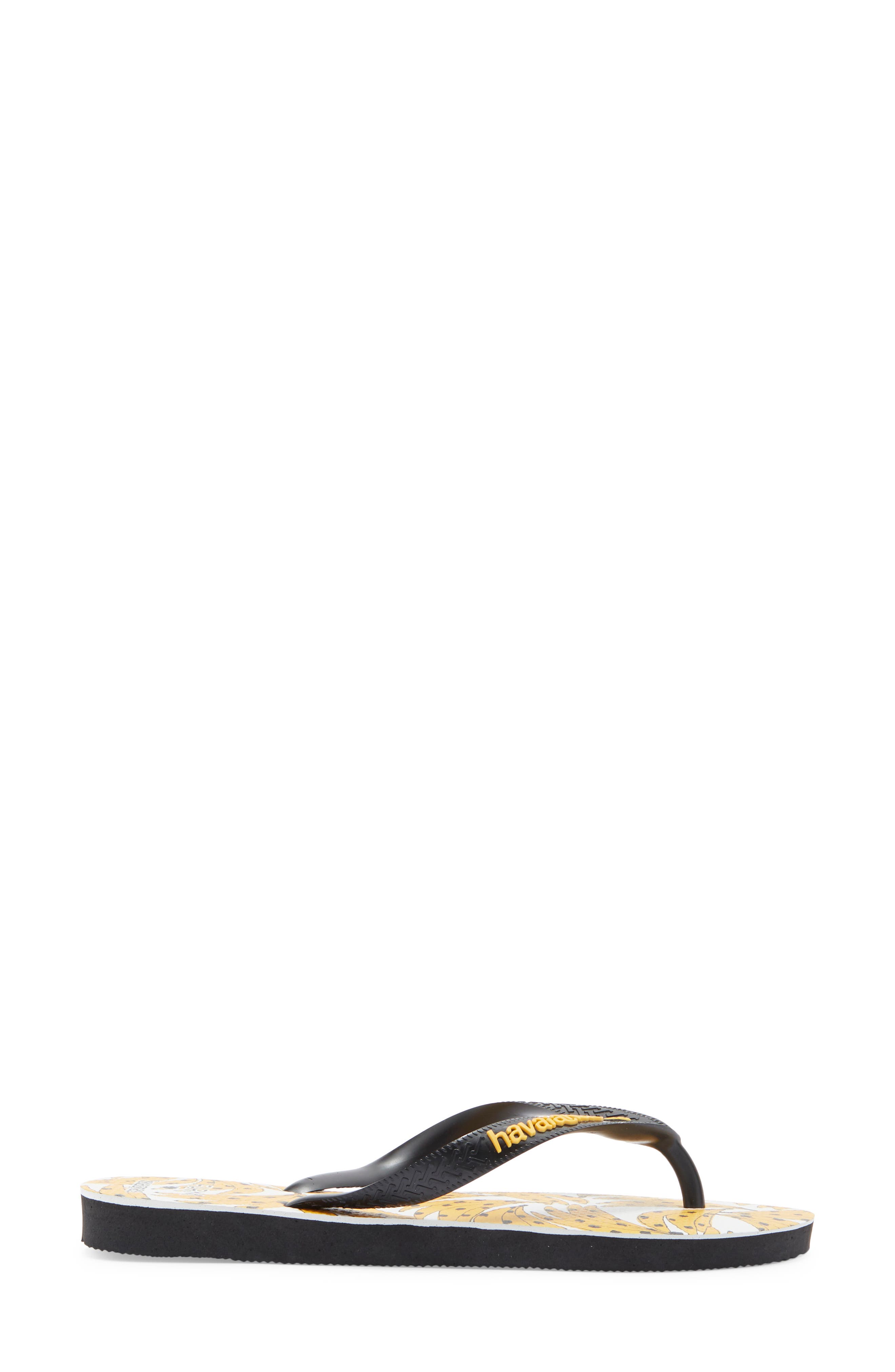 Havaianas x Farm Rio Bananica Flip Flop, Alternate, color, Black
