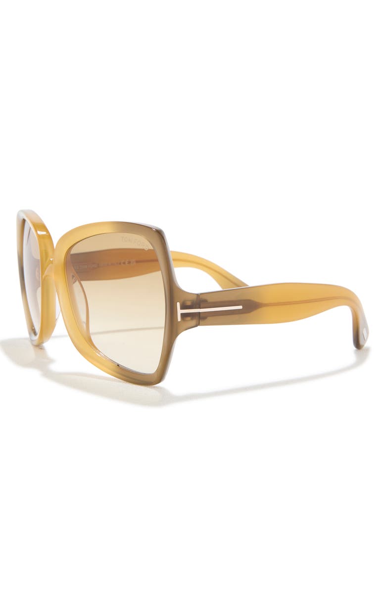 TOM FORD 60mm Gradient Butterfly Sunglasses, Alternate, color, 