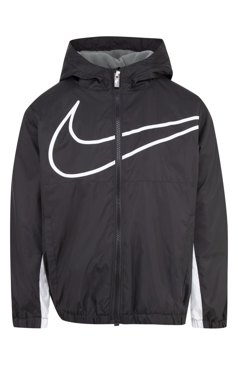 Nike Kids' Swoosh Fleece Lined Windrunner Jacket, Main, color, Black
