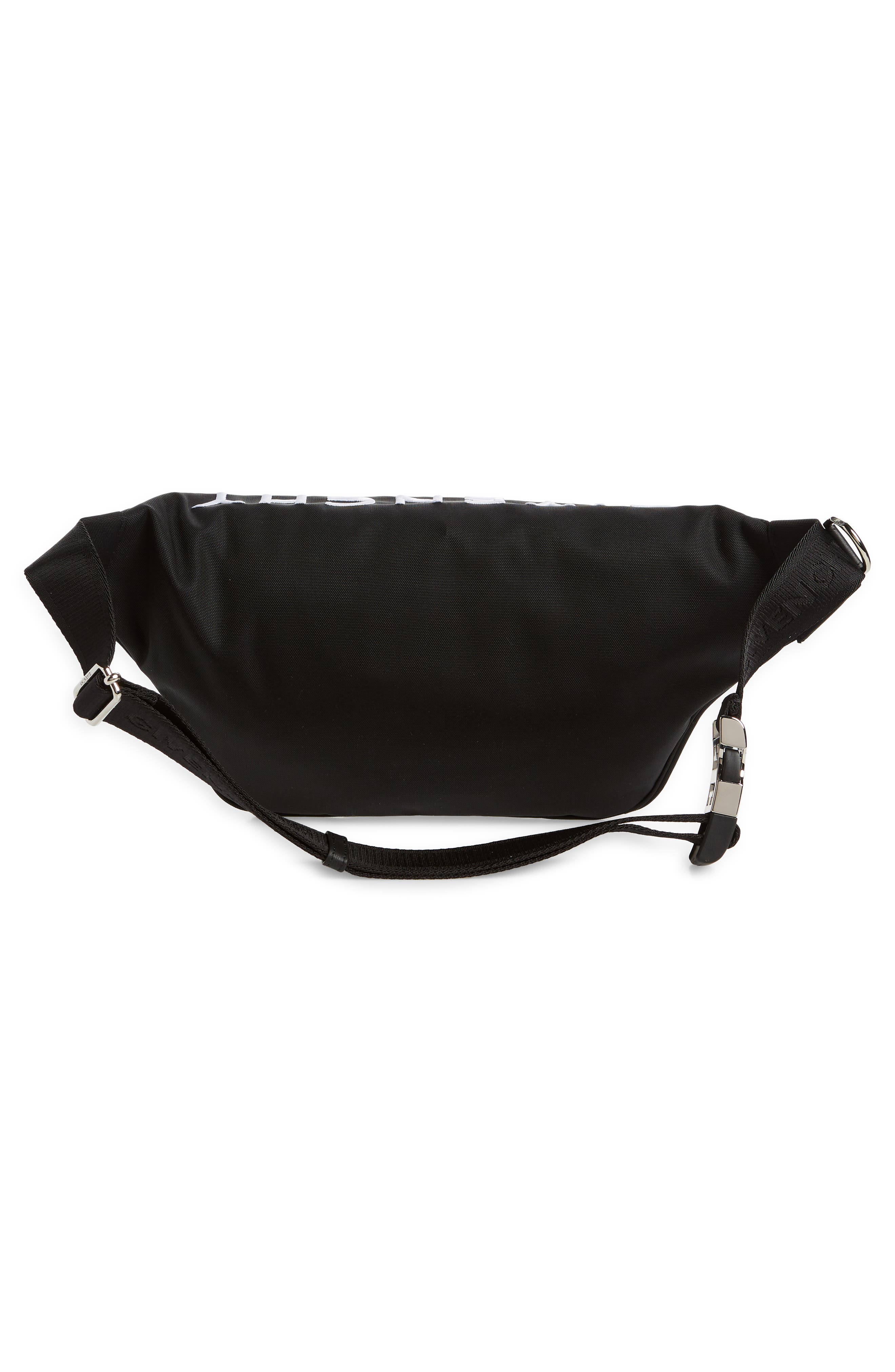 Essential U Embroidered Logo Belt Bag, Alternate, color, BLACK