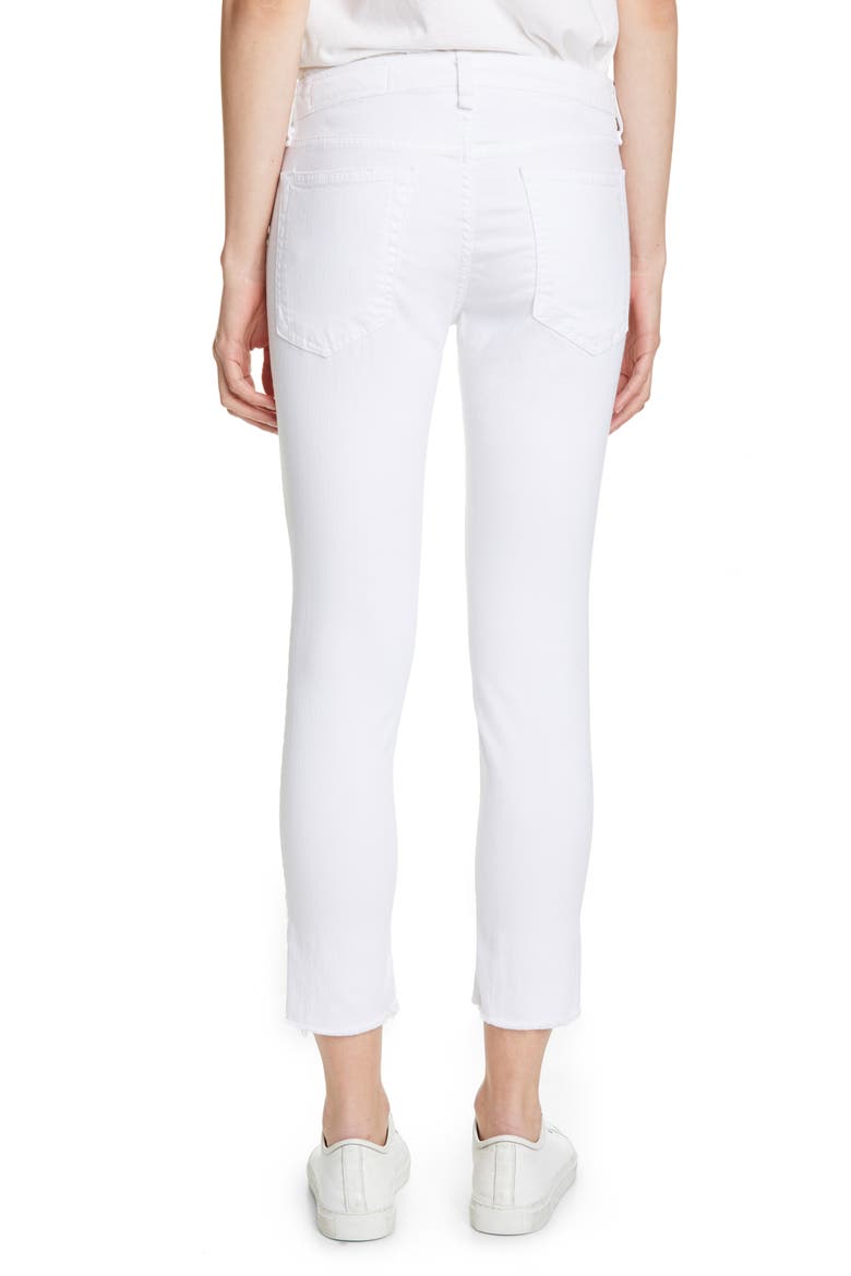 Dre Ripped Raw Hem Crop Skinny Jeans, Alternate, color, WHTWHLS2