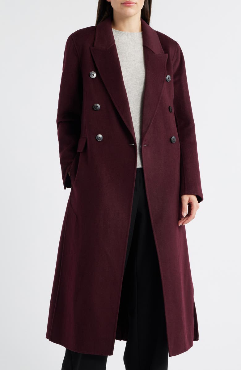 Reiss Brogan Wool Blend Coat, Alternate, color, Burgundy