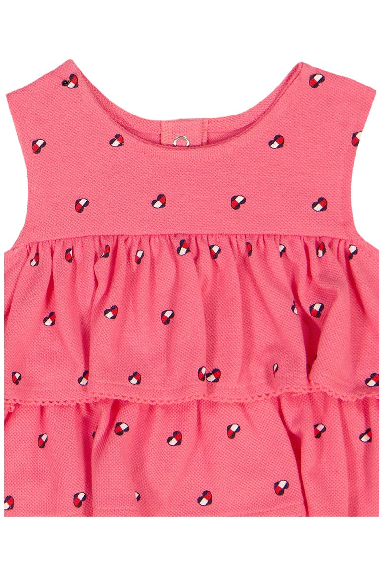 Tommy Heart Logo Bubble Bodysuit & Headband Set, Alternate, color, PINK MULTI