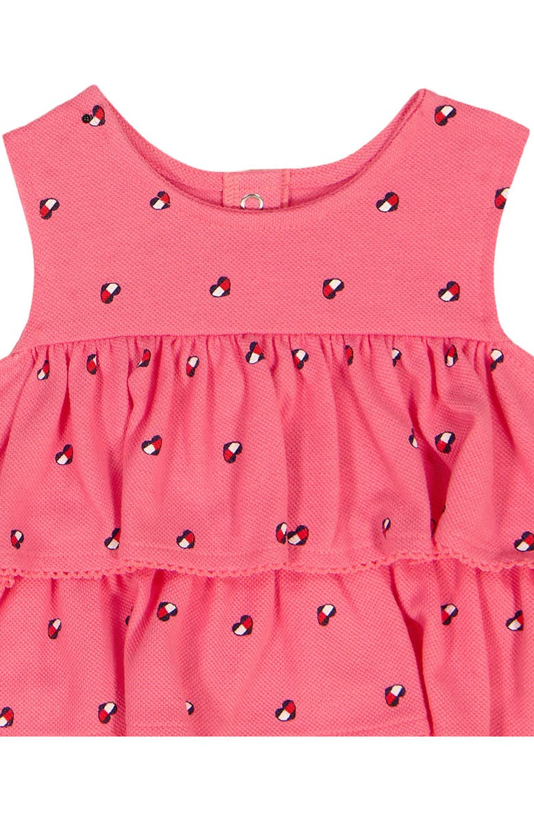 Tommy Hilfiger Tommy Heart Logo Bubble Bodysuit & Headband Set, Alternate, color, Pink Multi