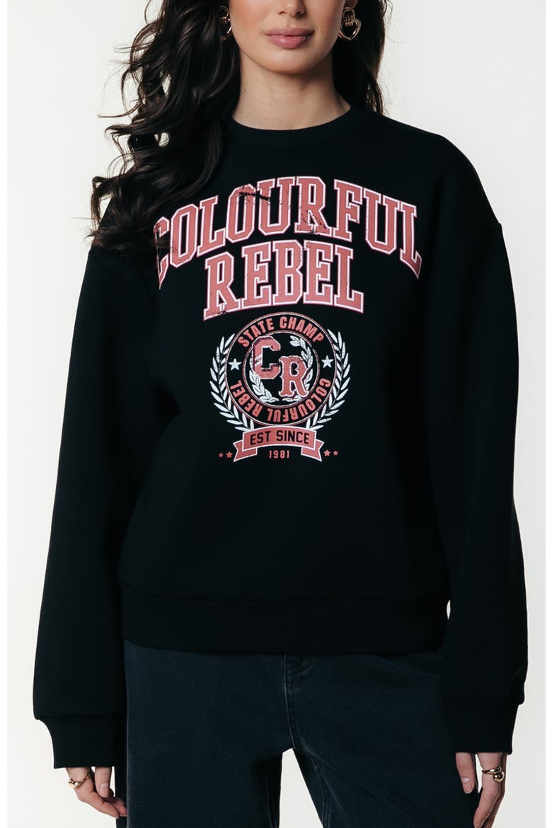 CR Varsity Relaxed Sweat, Main, color, Black