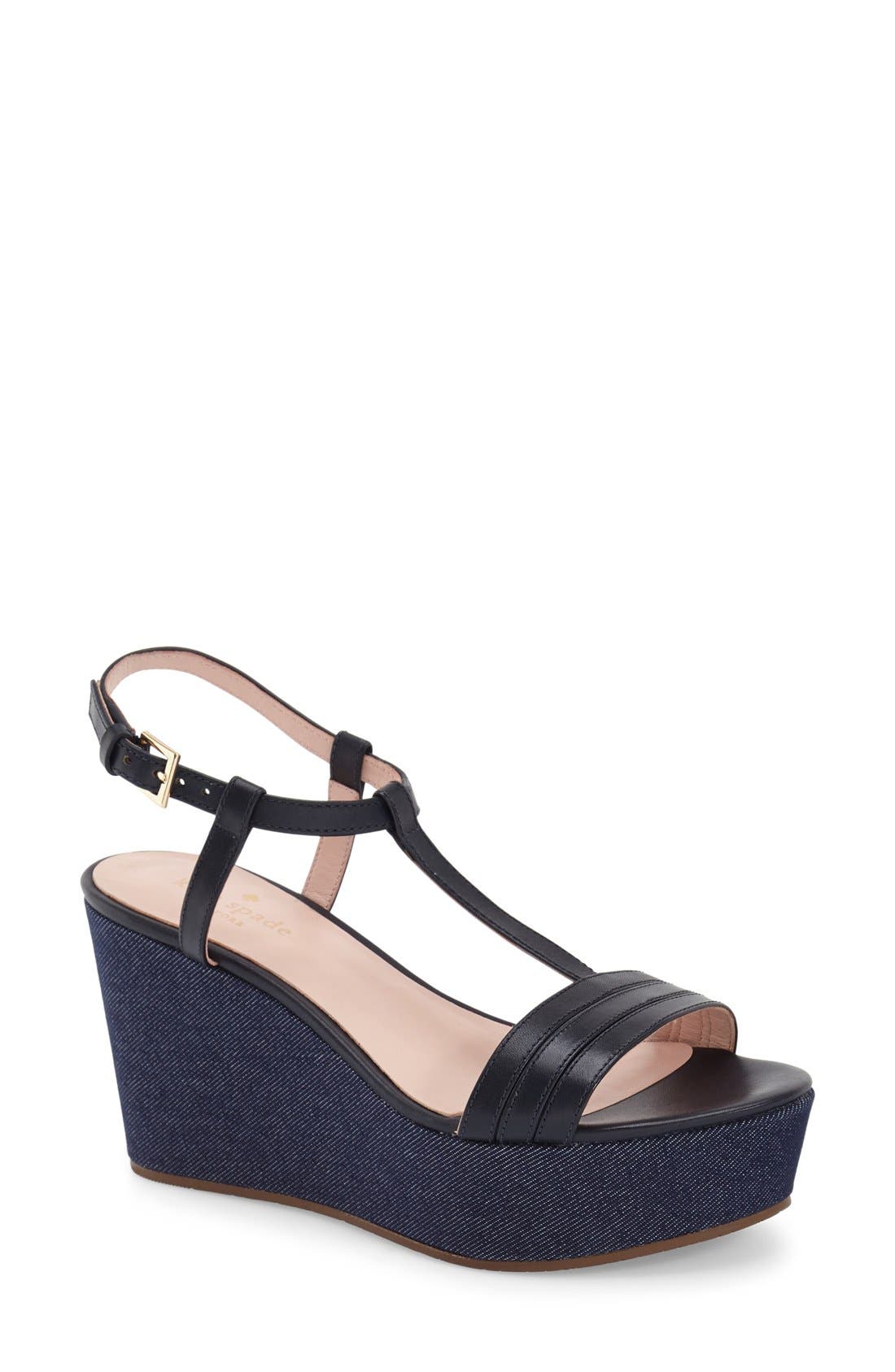 'tallin' wedge sandal, Main, color, NAVY