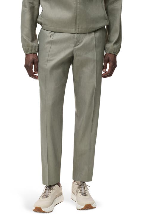 Pleated Linen Blend Pants