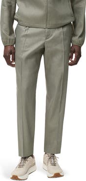 MANGO Pleated Linen Blend Pants