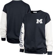 '47 Women's '47 Navy Michigan Wolverines Double Header Rise Andie Pullover Sweatshirt