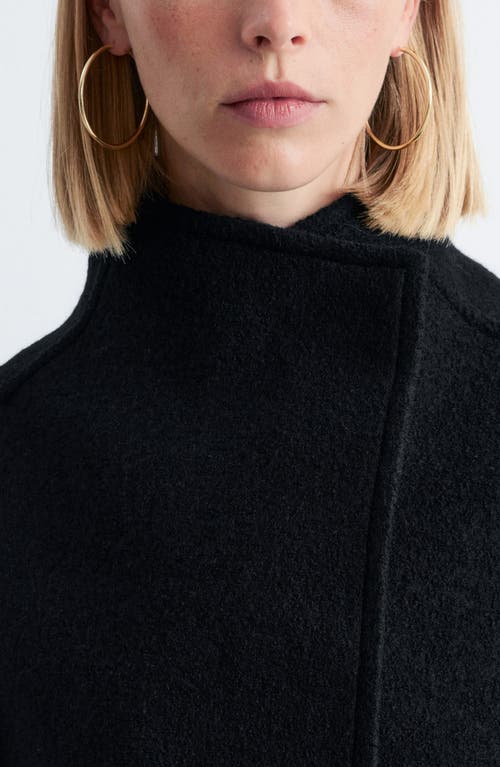 & Other Stories Asymmetric Oversize Wool Jacket In Black