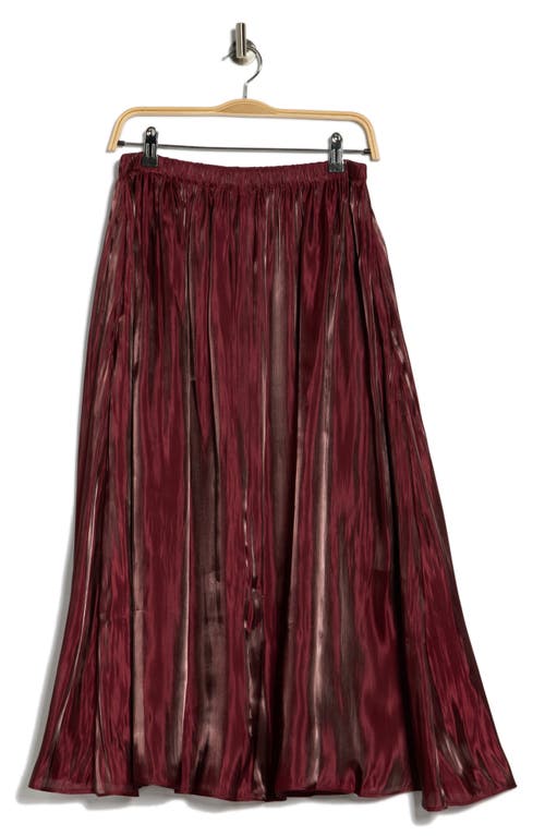 Nordstrom Rack Shiny Gathered Midi Skirt In Burgundy