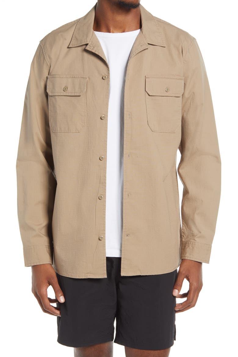 Long Sleeve Utility Shirt, Main, color, TAN TIMBER
