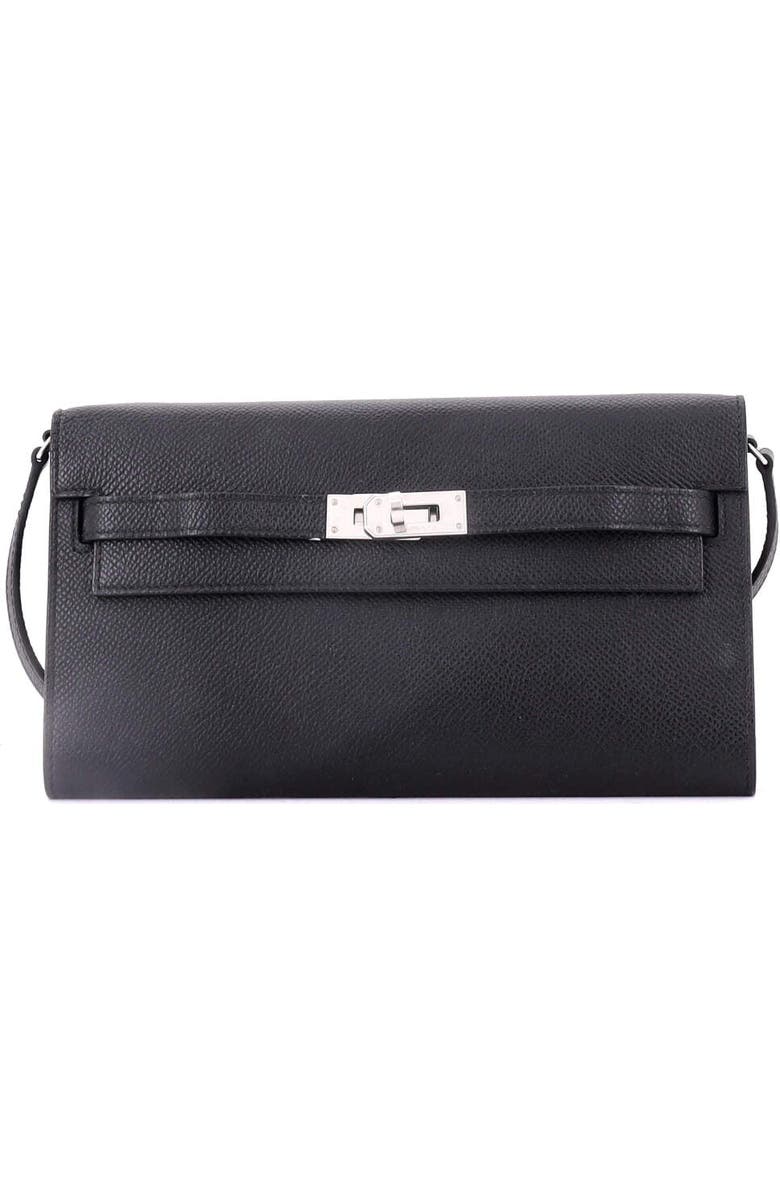 Pre-Owned Hermes Kelly To Go Wallet Epsom, Main, color, Noir