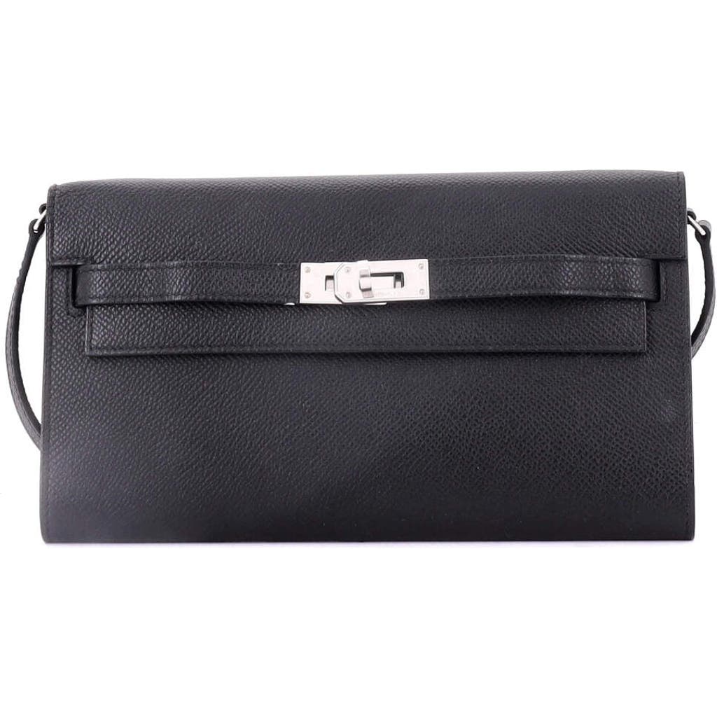 Pre-owned Hermes Hermes Kelly To Go Wallet Epsom In Black